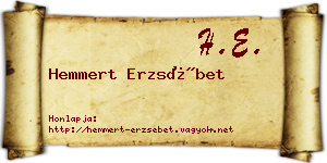 Hemmert Erzsébet névjegykártya